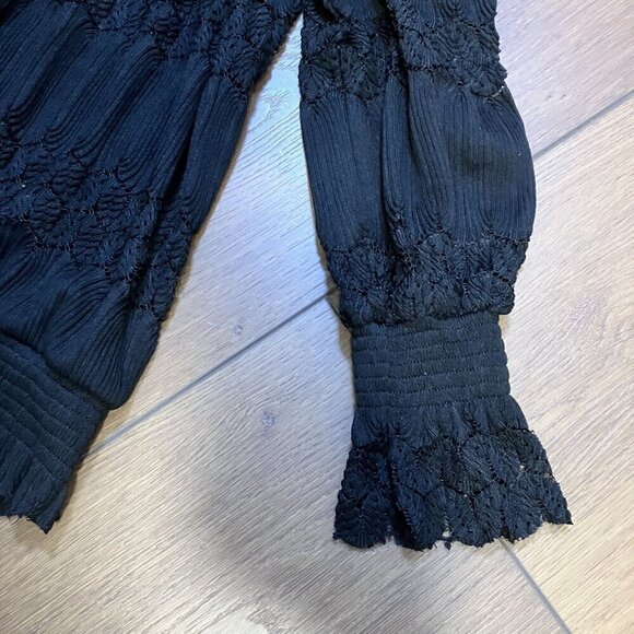 Deletta Anthropologie Black Riley Off-the-Shoulder Top Size S Dark Romance - Picture 9 of 9